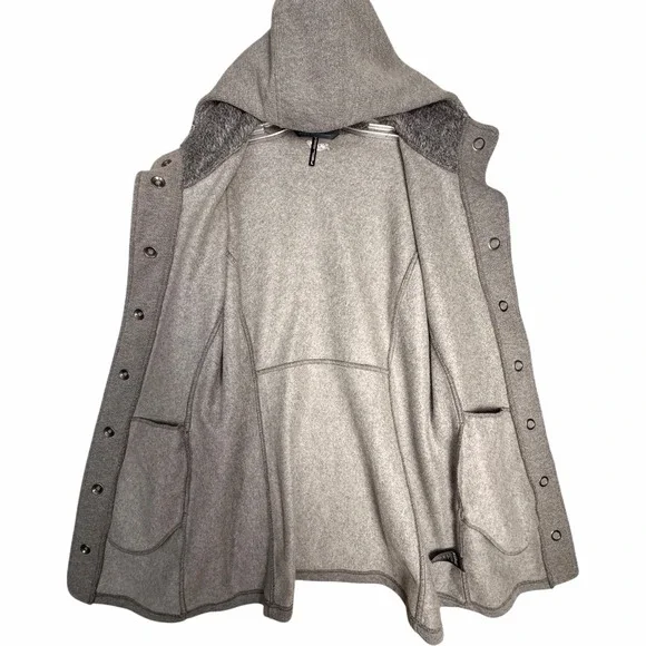 KÜHL Spyrit Hooded Gray Fleece Snap Jacket Women's L Outdoor Pockets - Picture 6 of 16